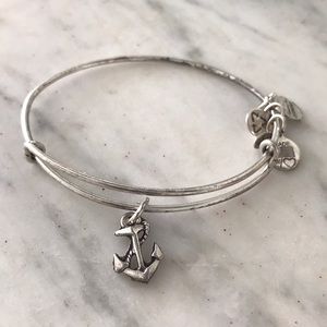 Alex and Ani silver small anchor charm bangle